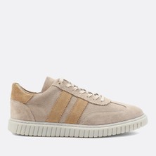 Celal Gültekin Erkek Bej Bağcıklı Süet Deri Sneaker