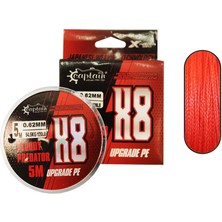 Captain Hook Line 8X Upgrade PE Bloody Predator Assist İpi 5mt Kırmızı  80 LBS