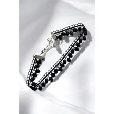 Gotik Siyah Dantel Güpür Choker Kolye