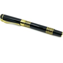 Premium Metal Roller Tükenmez Kalem Retro Desen - Gold/black