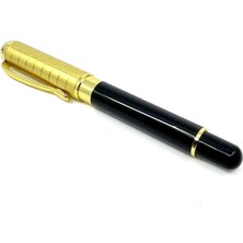 Premium Metal Roller Siyah Tükenmez Kalem - Altın Rengi Kapak