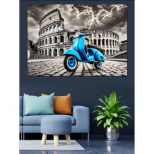 Roma ve Vespa Dekoratif Kanvas - Mdf Ahşap Tablo