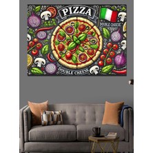Pizza Aşkı Posteri Dekoratif Kanvas - Mdf Ahşap Tablo