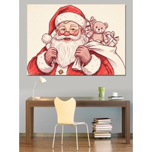 Noel Baba Hediyesi Dekoratif Kanvas - Mdf Ahşap Tablo