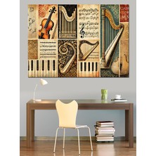 Müzik ve Enstrümanlar Dekoratif Kanvas - Mdf Ahşap Tablo