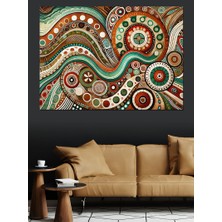 Geleneksel Aborjin Motifi Dekoratif Kanvas - Mdf Ahşap Tablo