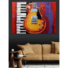 Klasik Elektro Gitar Dekoratif Kanvas - Mdf Ahşap Tablo