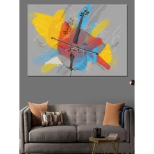 Soyut Çello Tasarımı Dekoratif Kanvas - Mdf Ahşap Tablo
