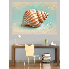 Deniz Kabuğu Motifi Dekoratif Kanvas - Mdf Ahşap Tablo