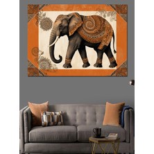 Dekoratif Fil Deseni Dekoratif Kanvas - Mdf Ahşap Tablo