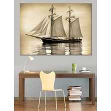 Denizde Eski Yelkenli Dekoratif Kanvas - Mdf Ahşap Tablo