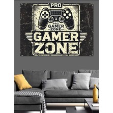 Pro Gamer Zone Posteri Dekoratif Kanvas - Mdf Ahşap Tablo