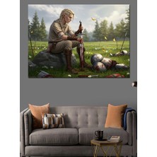 Doğada Piknik ve Şarap Dekoratif Kanvas - Mdf Ahşap Tablo