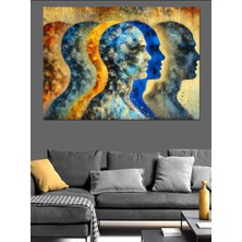 Zihin Dalgaları Haritası Dekoratif Kanvas - Mdf Ahşap Tablo