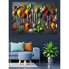 Mutfakta Renk Cümbüşü Dekoratif Kanvas - Mdf Ahşap Tablo