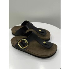 EFW Gema Kadın Parmak Arası Siyah Terlik Yeni Sezon