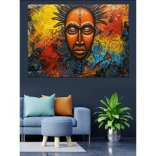 Afrika Ruhu Maskesi Dekoratif Kanvas - Mdf Ahşap Tablo