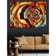 Soyut Renkli Siluet Dekoratif Kanvas - Mdf Ahşap Tablo