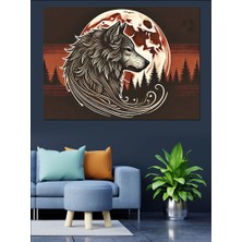 Ayışığı Kurt Uluması Dekoratif Kanvas - Mdf Ahşap Tablo