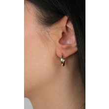 Arpaş 14 Ayar Altın Sade Halka Küpe