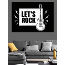 Let's Rock Posteri Dekoratif Kanvas - Mdf Ahşap Tablo