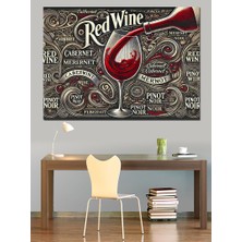 Şarap Etiketi Sanatı Dekoratif Kanvas - Mdf Ahşap Tablo