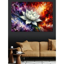 Gizemli Nilüfer Çiçeği Dekoratif Kanvas - Mdf Ahşap Tablo