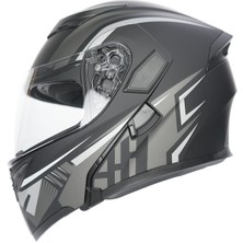 Rhkc 902 Çene Açılır Vizörlü Kask Mat Siyah/gri