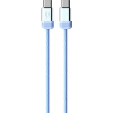 60 Watt Mavi Hızlı Şarj Iki Ucu Type-C  Süper Hızlı Sarj Kablosu(Görüntü Aktarım+Hızlı Sarj Desteği)