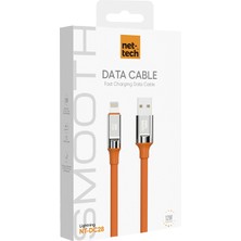 Göz Alıcı Turuncu Renkli 12W Hızlı Şarj ve Data Kablosu - USB To Lightning(1 Metre, Mfı Sertifikalı)