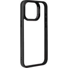 Zore Apple iPhone 15 Pro Kılıf Kamera Lens Korumalı Standlı Zore Klon Lensli Kapak-Siyah