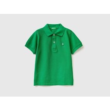 United Colors Of Benetton Erkek Çocuk Yeşil Logolu Polo T-Shirt