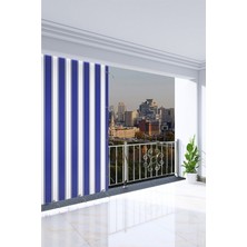 Markahil Her Ölçüde Enxboy Seçenekli Bağcıklı Çizgili Balkon Perdesi Balkon Brandası