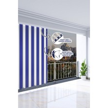 Markahil Her Ölçüde Enxboy Seçenekli Bağcıklı Çizgili Balkon Perdesi Balkon Brandası