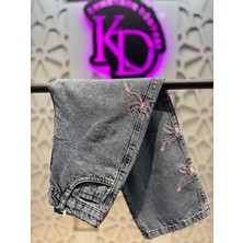 Kız Çocuk Denim Geniş Bol Paça Kot Jean Pantolon