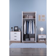 Gubimo Abete 2 Kapili Gardirop +1 Çekmeceli̇ Komodi̇n +3 Çekmeçeli̇ Şi̇foni̇yer/atlantik Çam-Beyaz