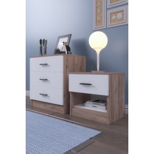 Gubimo Abete 2 Kapili Gardirop +1 Çekmeceli̇ Komodi̇n +3 Çekmeçeli̇ Şi̇foni̇yer/atlantik Çam-Beyaz