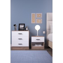 Gubimo Abete 2 Kapili Gardirop +1 Çekmeceli̇ Komodi̇n +3 Çekmeçeli̇ Şi̇foni̇yer/atlantik Çam-Beyaz