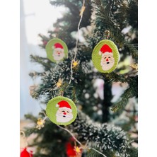 Mady Aksesuar Yılbaşı Ağacı Süsü -Noel Babalı Punch Süsü 2’li Çam Ağacı Süsü 8  cm