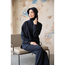 Astronot Kapüşonlu Sweat Lacivert
