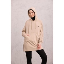 Kapüşonlu Sweat Bej