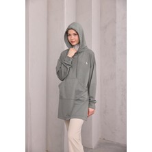 Kapüşonlu Sweat Yeşil