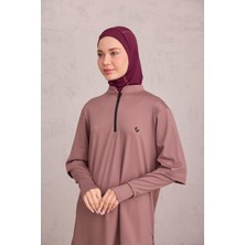 Kol Detaylı Tunik Gül Kurusu