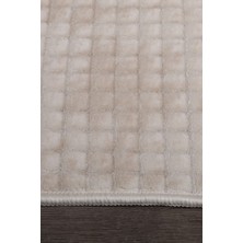 Bonny Home Kare Plus Krem 80 x 150 + 50 x 80  cm  Büyük Ebat Banyo Paspası Kaymaz Taban Yıkanabilir Klozet Takımı