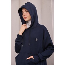 Kapüşonlu Sweat Lacivert