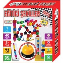 Zekice Eğitici Şekiller Yarış Oyunu Yarış Ipe Boncuk Dizme Eğitici Şekiller Line Up 72 Parça