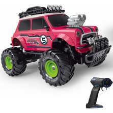 Oyuncak 2.4ghz Uzaktan Kumandalı Full Fonksiyon Şarjlı Işıklı Bigfoot Off-Road Retro Araba Kırmızı