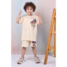 Arya Nisa Kids Erkek Çocuk Baskılı Tşört-Şort Takım