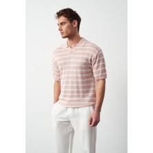 Çizgili Regular Fit Ince Triko Erkek T-Shirt
