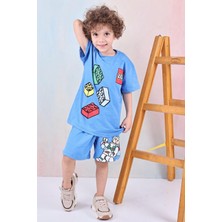 Arya Nisa Kids Erkek Çocuk Baskılı Tşört-Şort Takım